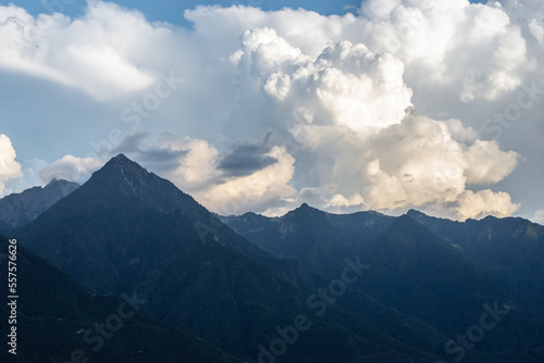 mountains and clouds