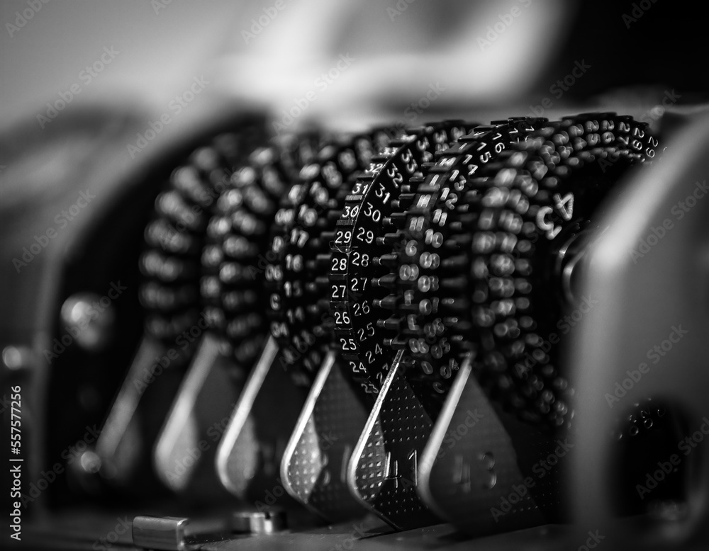 Photo & Art Print rotor mechanism of old cipher device., wlad074