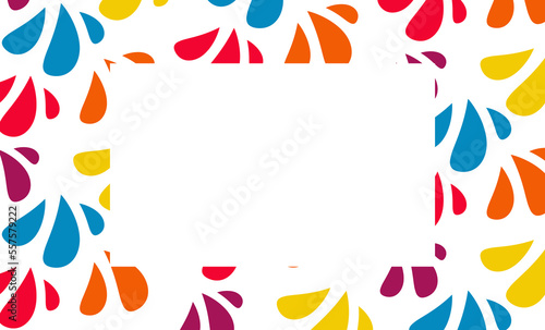 Holi festival pattern with  place for your design. White background