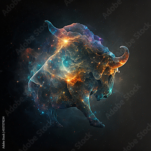 taurus sign, sign, taurus, cosmos, 3d, generated by ai