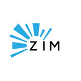 ZIM letter logo. ZIM blue image on white background and black letter. ZIM technology Monogram logo design for entrepreneur and business. ZIM best icon. 
