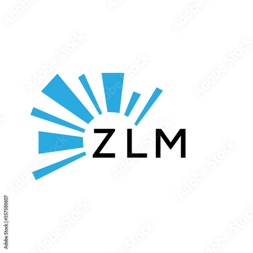 ZLM letter logo. ZLM blue image on white background and black letter. ZLM technology  Monogram logo design for entrepreneur and business. ZLM best icon.
 photo