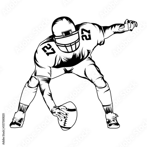 American Football player lineman vector design.