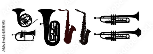 wind instruments, trumpet, horn, French horn, tuba, saxophone