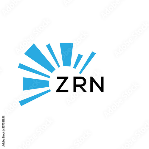 ZRN letter logo. ZRN blue image on white background and black letter. ZRN technology  Monogram logo design for entrepreneur and business. ZRN best icon.
 photo