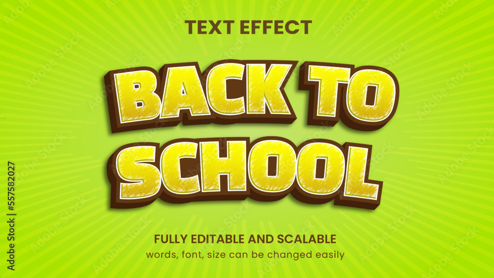back to school style editable text effect