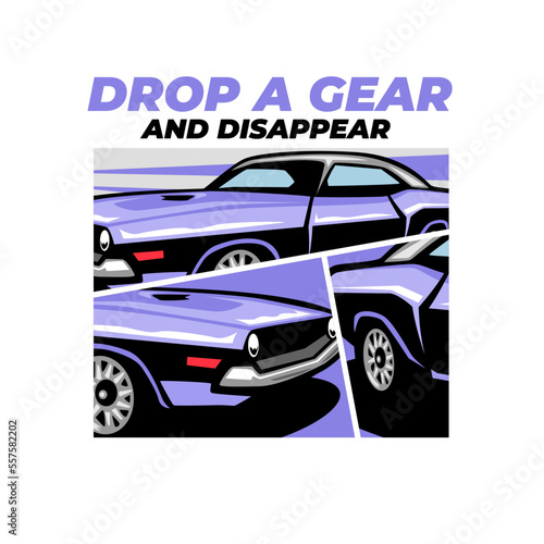 Cool car vector with comic style