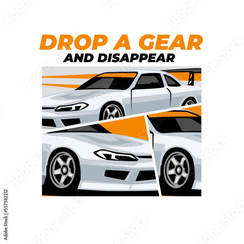 Cool car vector with comic style