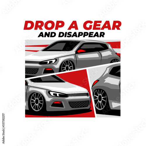 Cool car vector with comic style