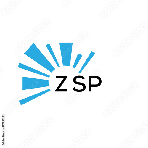 ZSP letter logo. ZSP blue image on white background and black letter. ZSP technology  Monogram logo design for entrepreneur and business. ZSP best icon.
 photo