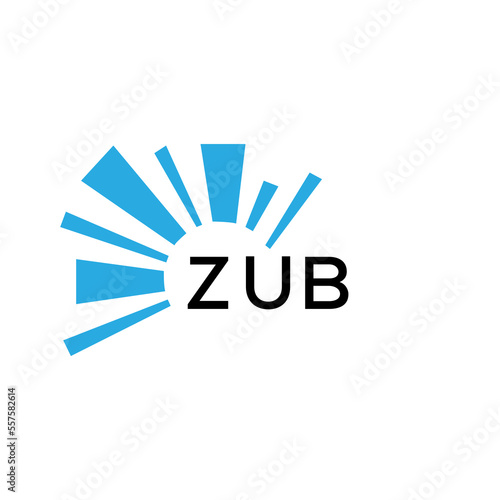 ZUB letter logo. ZUB blue image on white background and black letter. ZUB technology  Monogram logo design for entrepreneur and business. ZUB best icon.
