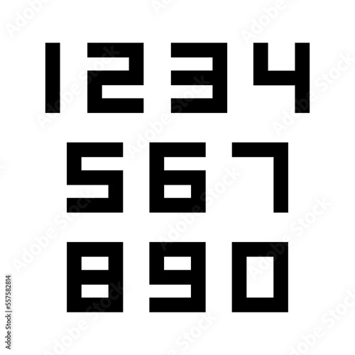 Set of numbers with black typography design elements