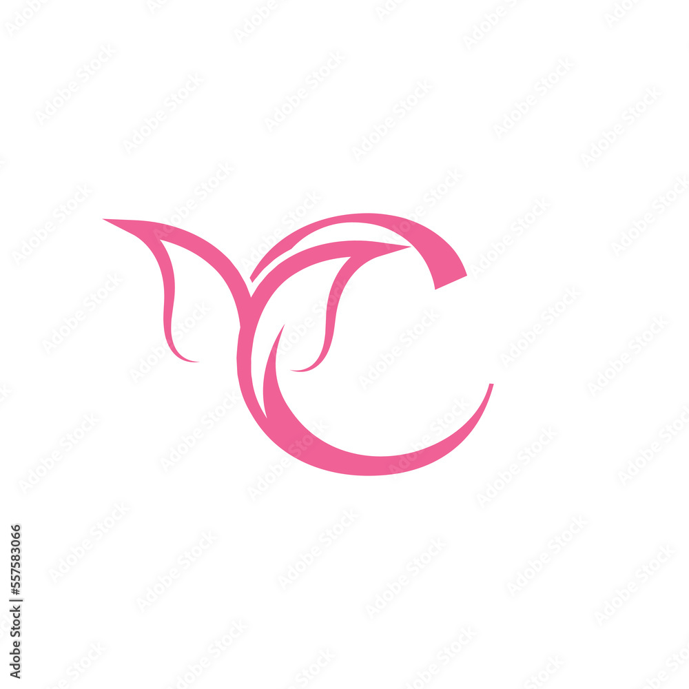 flower beautiful beauty logo letter C