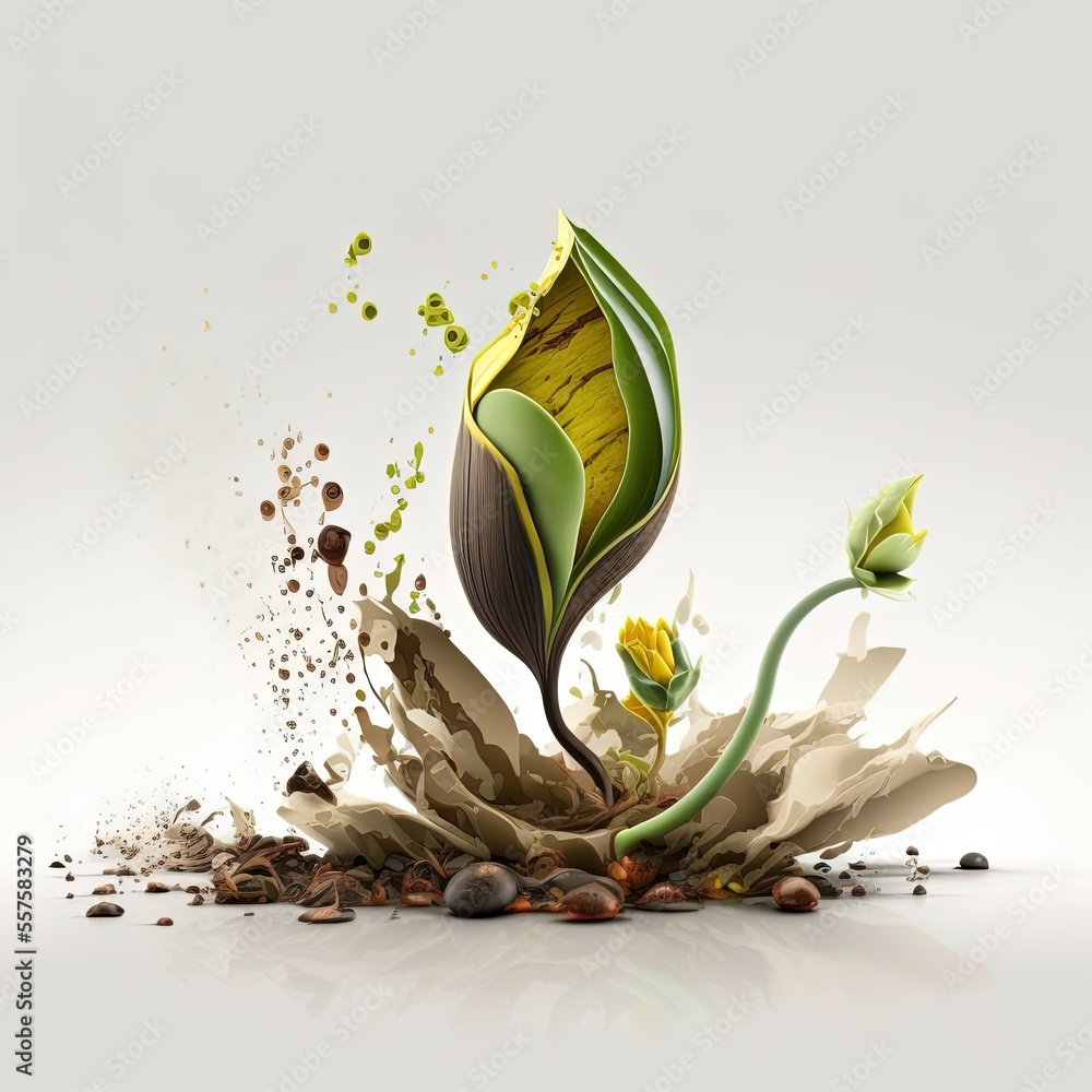 New growth, new beginnings, an illustration of a plant shoot emerging ...