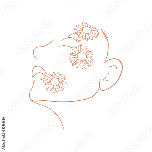 Women s Face With Flowers