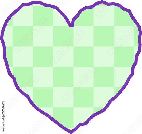 aesthetics cute checkers checkerboard heart shape decoration