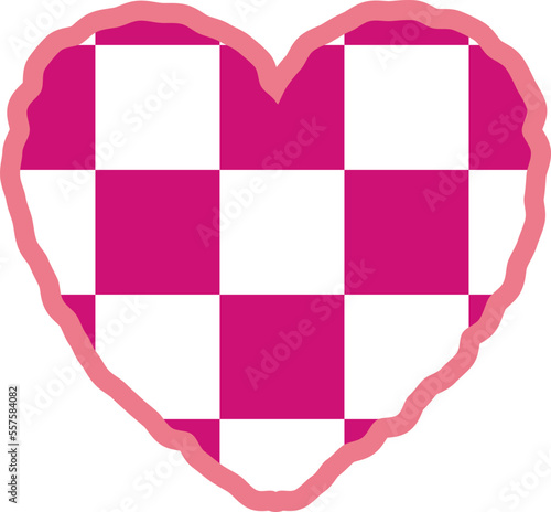 aesthetics cute checkers checkerboard heart shape decoration
