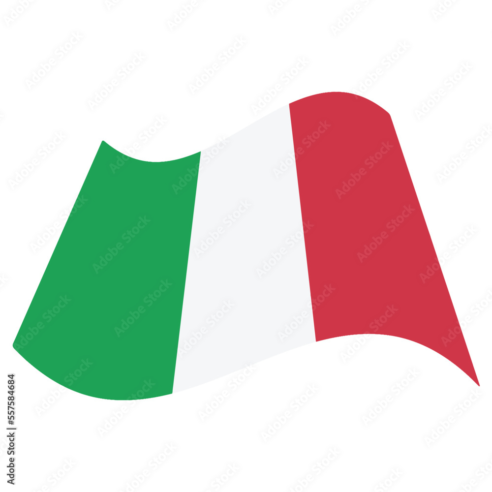 Italy flag on white background. Vector illustration.