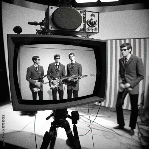Generative AI, a sixties band broadcast photo