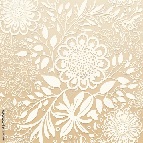 Wallpaper Mural damask beige white Torontodigital.ca