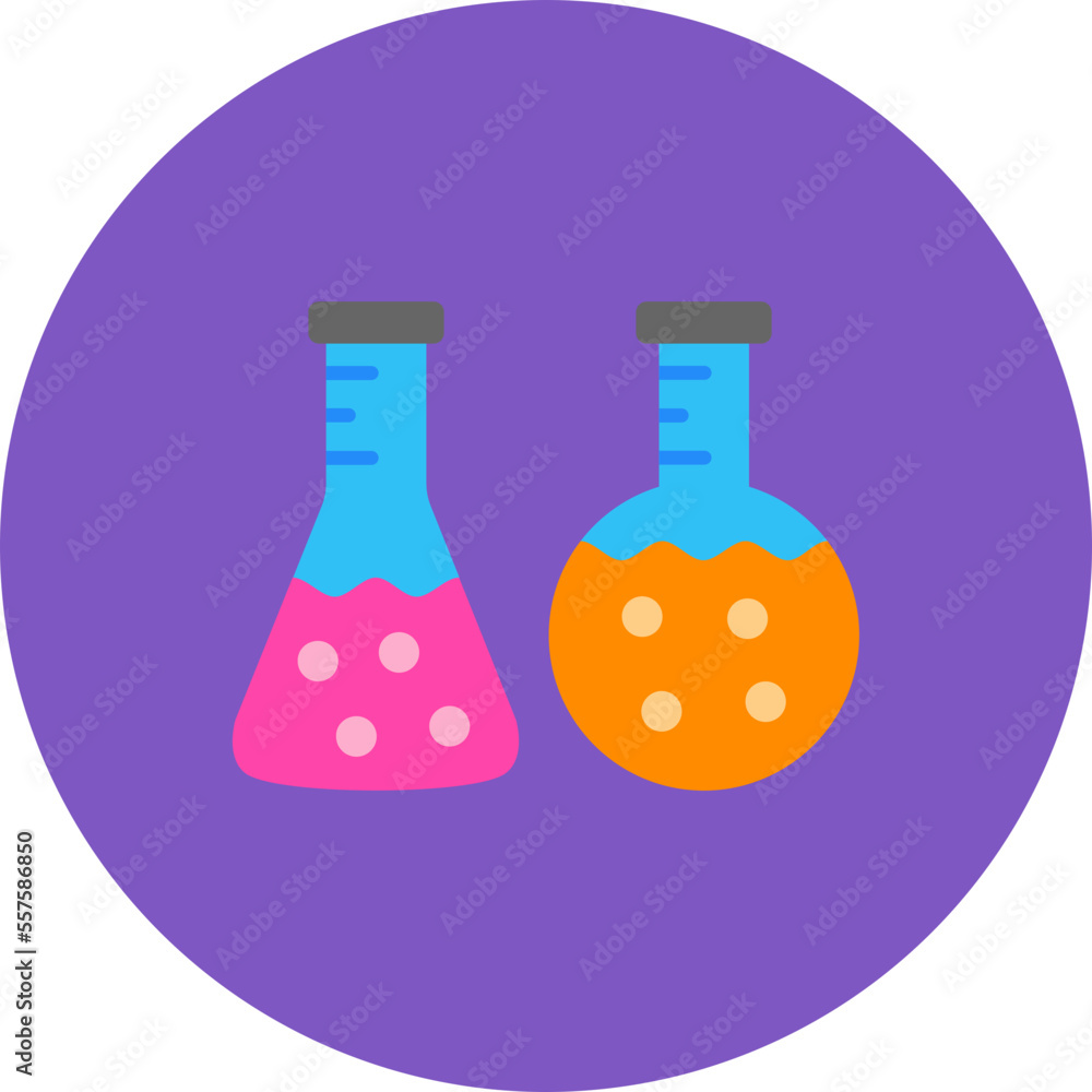 Flask Multicolor Circle Flat Icon Flask Multicolor Circle Flat Icon