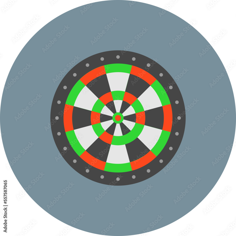 Dart Board Multicolor Circle Flat Icon Dart Board Multicolor Circle Flat Icon