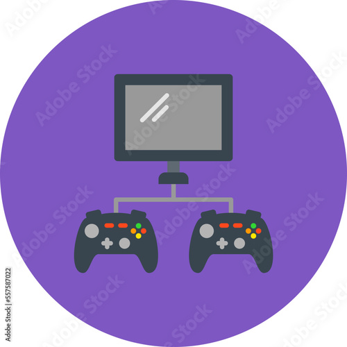 Video Game Multicolor Circle Flat Icon