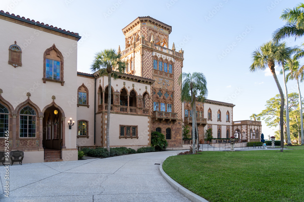Ca' d'Zan in The Ringling in Sarasota, Florida, USA. Ca' d'Zan is a Mediterranean revival style residence  of John Ringling and his wife Mable. 