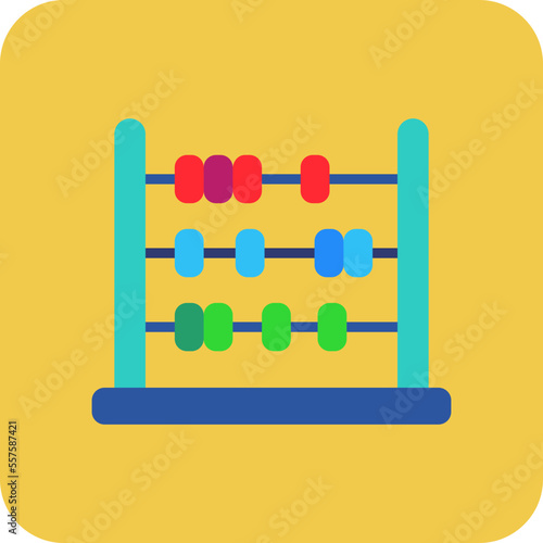 Abacus Multicolor Round Corner Flat Icon