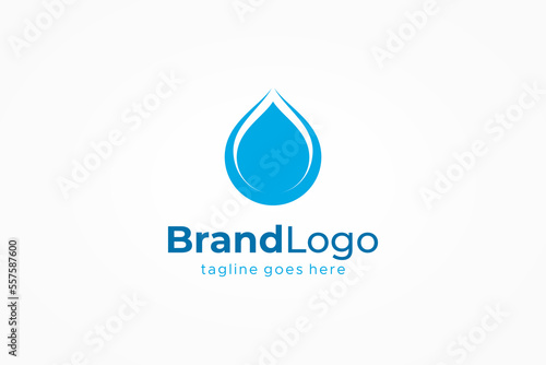Water Logo. Blue Water Drop isolated on White Background. Usable for Business, Science, Healthcare, Medical and Nature Logos. Flat Vector Logo Design Template Element.