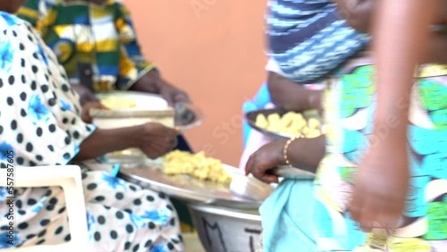 African women preparing a meal