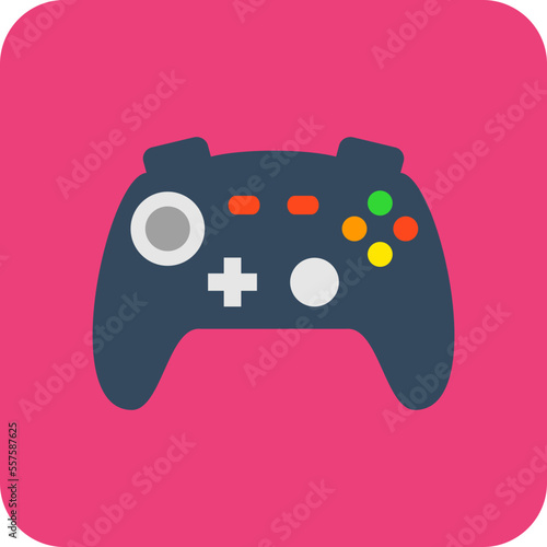 Game Controller Multicolor Round Corner Flat Icon