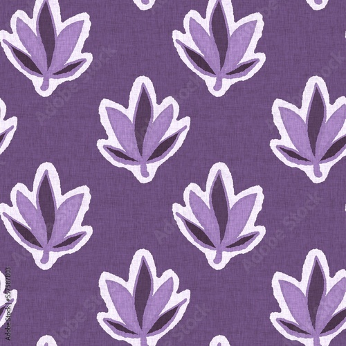 Gender neutral purple botanical foliage seamless raster background. Simple whimsical 2 tone pattern. Kids floral nursery wallpaper or scandi all over print.