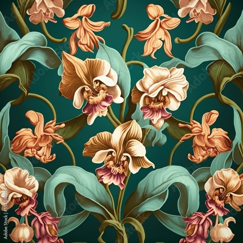 Wallpaper Mural orchid pattern Torontodigital.ca