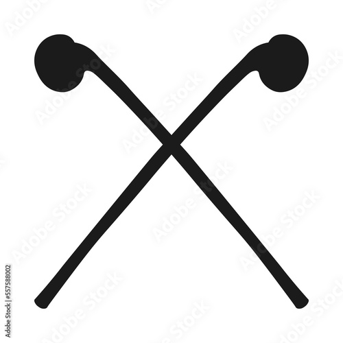 Crossed African Knobkerrie Sticks Silhouette Icon