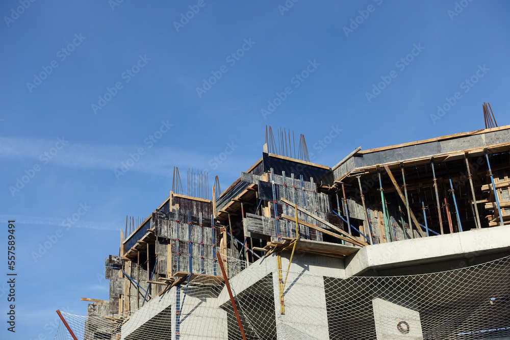 safety net in construction, safety net installed in a building, safe construction work, safety net in construction, safety net installed in a building, safe construction work,
