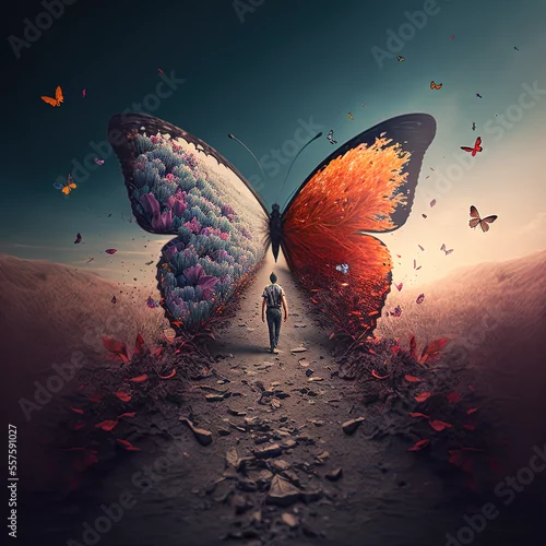 Obraz Chemin vers la transformation - papillon