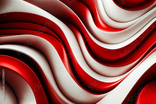 red and white horizontal abstract swirls made by generative ai