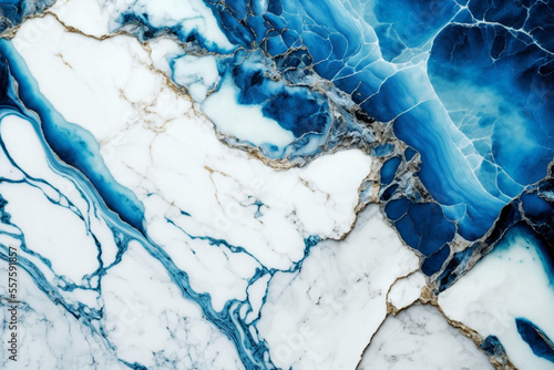 white and blue marble slab made by generative ai