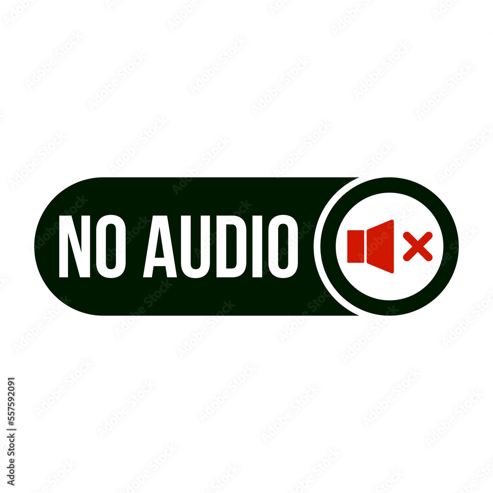 Multi media No Audio Button on Transparent Background Multi media No Audio Button on Transparent Background