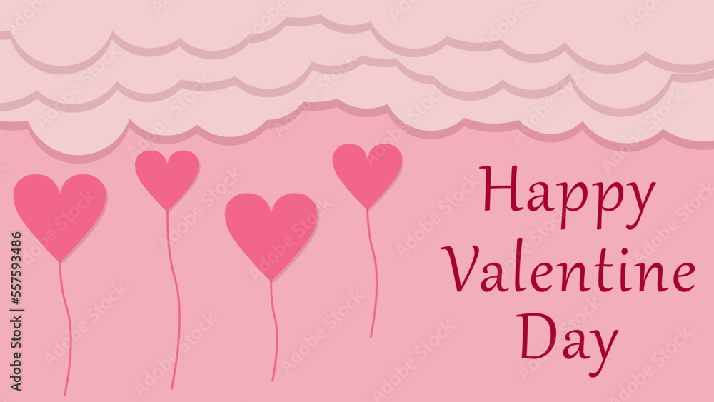 Happy valentine's day background template design for banner and poster. Vector illustration.