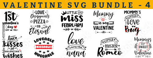 Valentine's DAY Vector SVG Bundle. Quote and sayings for Valentines day cards and prints. Best for t shirt, card, mug, pillow, background, banner, poster. first, 1st, pizza, little, mommy, bug, nana.