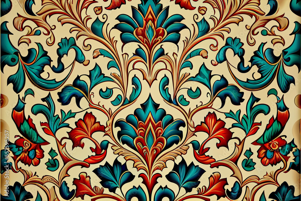 Ottoman Floral pattern texture Ottoman Floral pattern texture