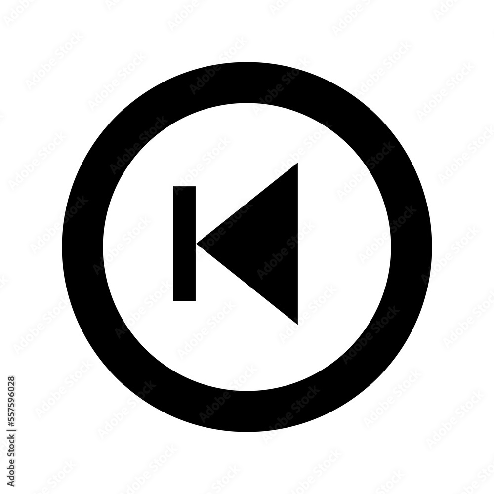 Multi media Rewind Button icon on Transparent Background Multi media Rewind Button icon on Transparent Background