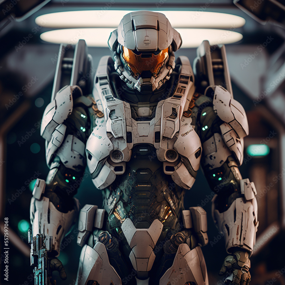 Man in a robot suit, technology concept art, future, made with ...