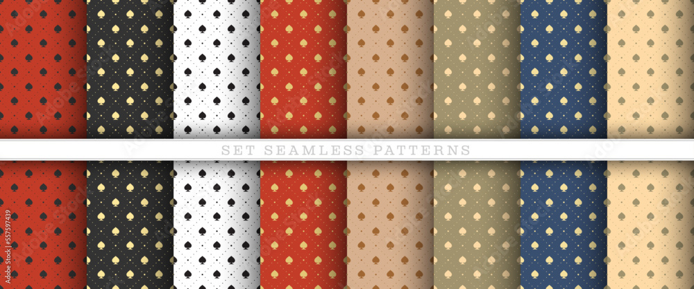 A set of seamless patterns for creative design. Original ornament for postcards, banners, posters, invitations, greetings and backgrounds A set of seamless patterns for creative design. Original ornament for postcards, banners, posters, invitations, greetings and backgrounds