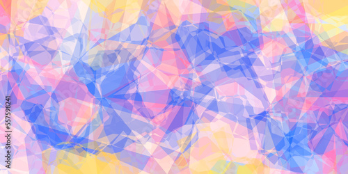 blue pink yellow abstract polygon background, light and bright, cheerful