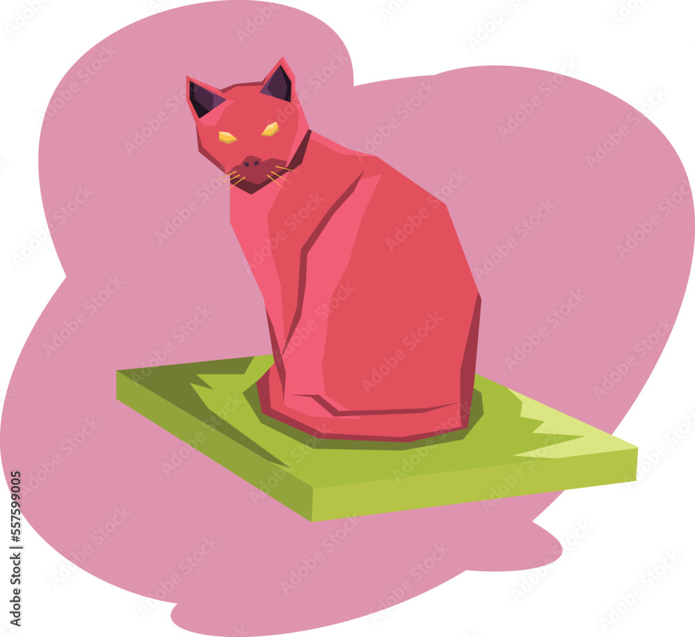 Obraz premium cat flat illustrations vector in a board