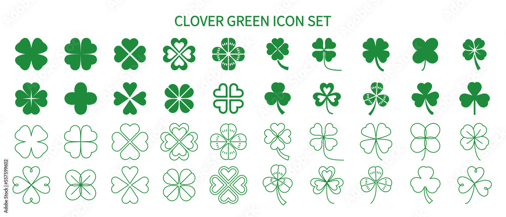 Clover set of various shapes Clover set of various shapes