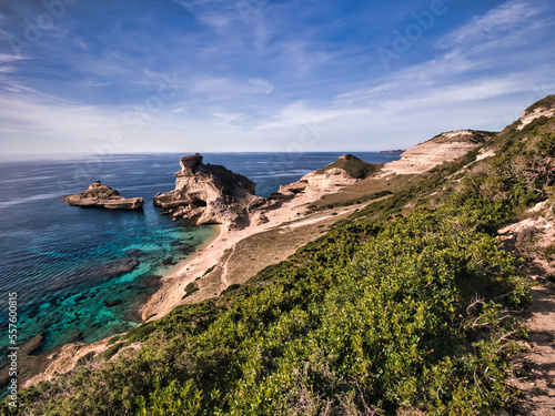 La bellissima Spiaggia di Sant'antonio a Bonifacio, Corsica. photo